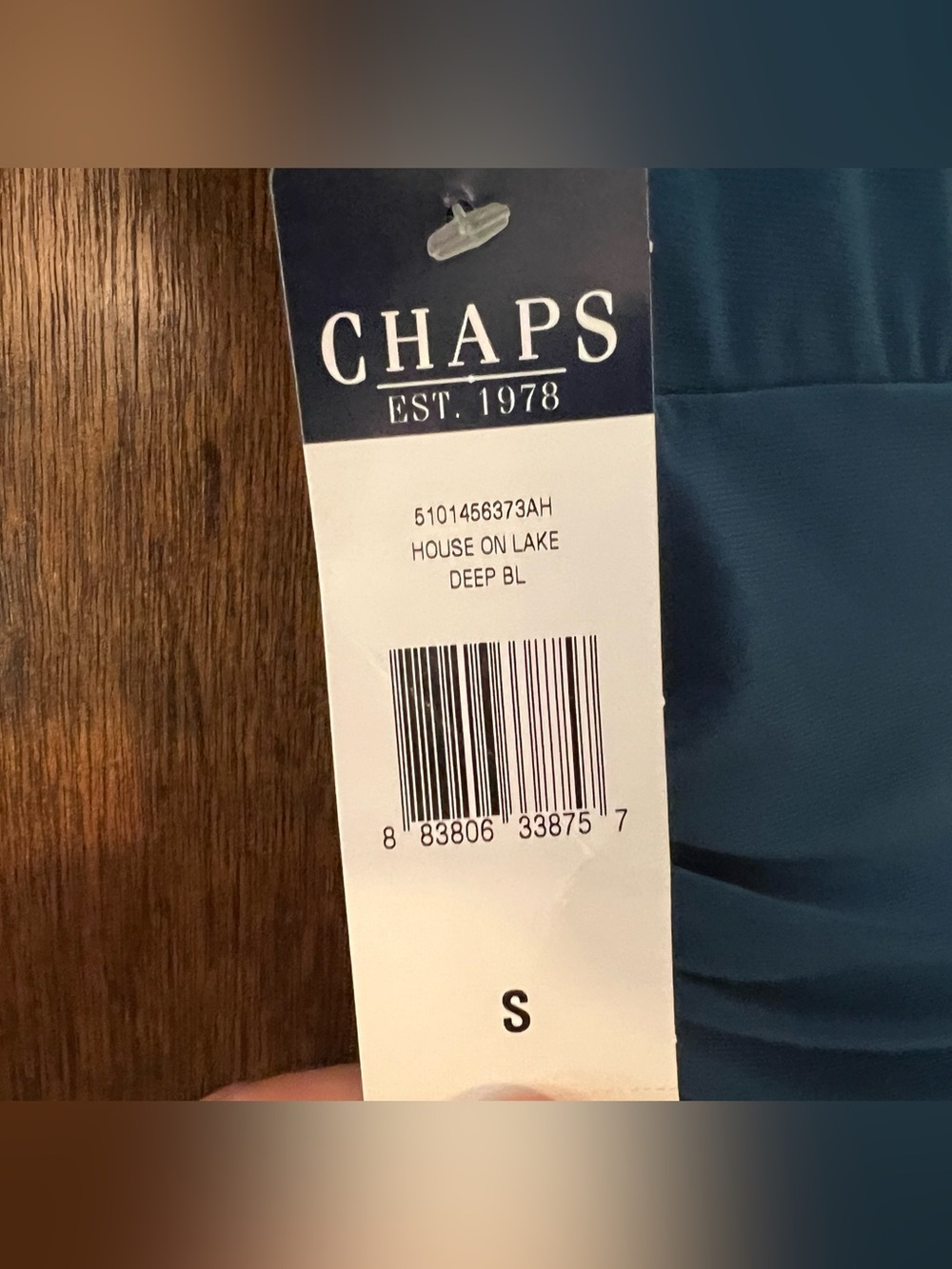 Chaps Size Small Blue Teal Draped V-Neck Midi Dress - Picture 5 of 7
